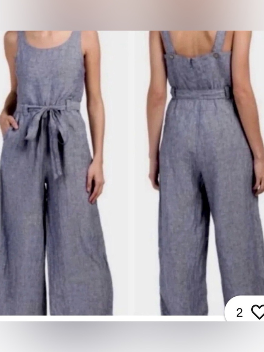 Sleeveless Wide-Cropped Leg Jumpsuit with Tie Belt -